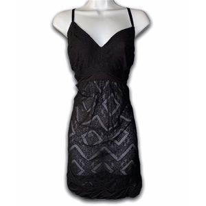 Cacique Black Lace V-Neck Strappy Chemise
